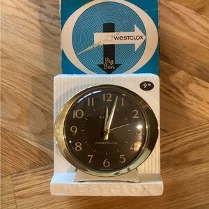 Big Ben Brass-Rim Brown Face Alarm Clock